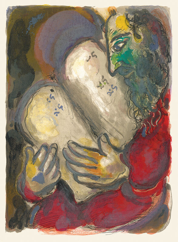 Marc Chagall, ‘Moses with the new Tablets of the Law’, 1966, Print, Original lithograph in colors, Galerie Fetzer