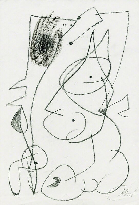 Joan Miró, ‘Homme et femme’, 1977, Drawing, Collage or other Work on Paper, Wax crayon and pencil on paper, Galerie Boisseree