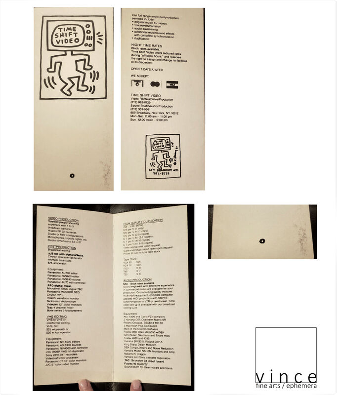 Keith Haring, ‘"Time Shift Video", Store Brochure (graphics by Haring), Card Stock, RARE’, 1987, Ephemera or Merchandise, Print on paper, VINCE fine arts/ephemera