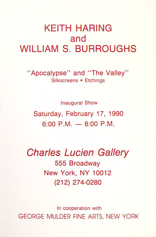 Keith Haring, ‘Keith Haring and William S. Burroughs 'Apocalypse' announcement ’, 1990, Ephemera or Merchandise, Announcement card, Lot 180 Gallery