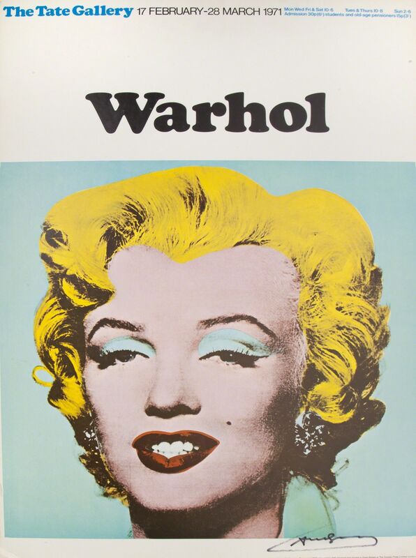Andy Warhol, ‘Tate Gallery Exhibition Poster’, 1971, Print, Offset lithograph on paper mounted on cardstock, Julien's Auctions