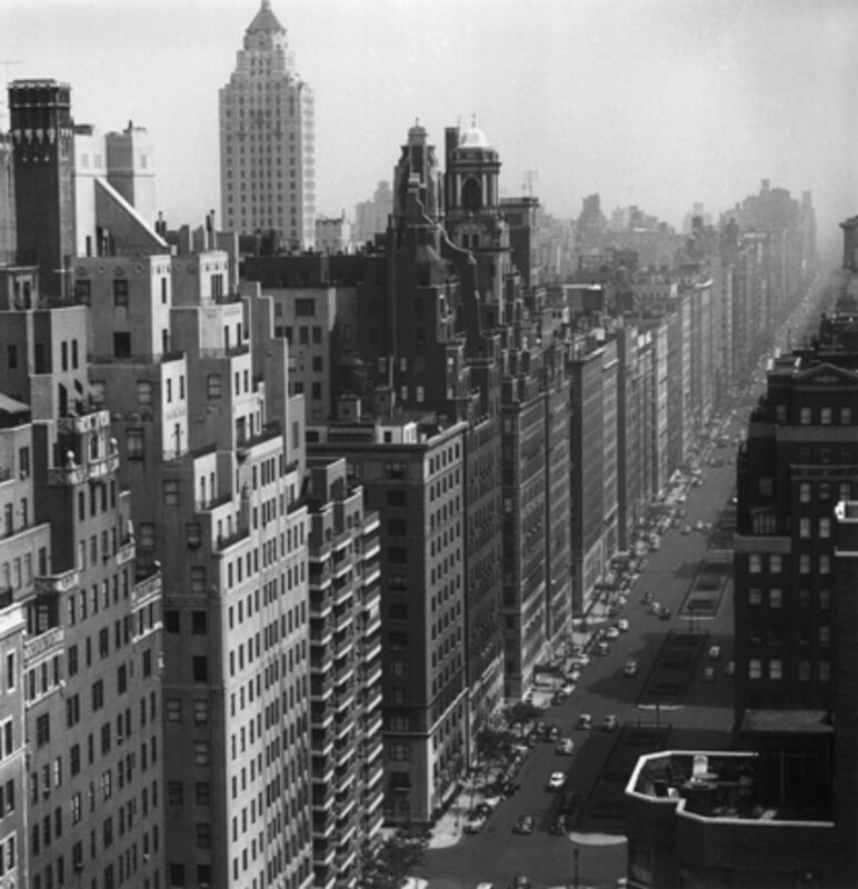 Slim Aarons, ‘Park Avenue, 1953: A view of neatly arranged office and apartment blocks along Park Avenue in New York City’, 1953, Photography, Gelatin Silver Print, Staley-Wise Gallery