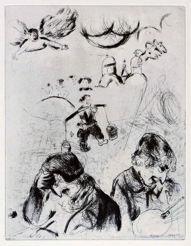 Marc Chagall, ‘Gogol et Chagall - From the series "Les Ames Mortes"’, 1923-1927, Print, Etching, Wallector