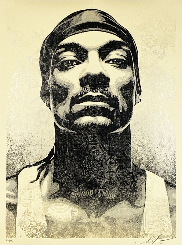 Shepard Fairey, ‘'Snoop D-O Double G'’, 2020, Print, Screen print on cream, Speckletone fine art paper., Signari Gallery