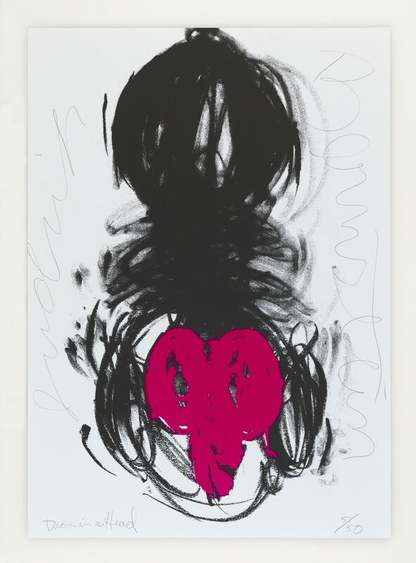 Judith Bernstein, ‘Dick in a Head / Flocked Pink’, 2013, Print, Silkscreen with flocking, ICA London