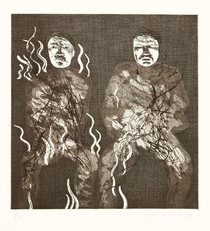 David Hockney, ‘CORPSE ON FIRE (TOKYO 88)’, 1969, Print, Etching and aquatint, Sworders