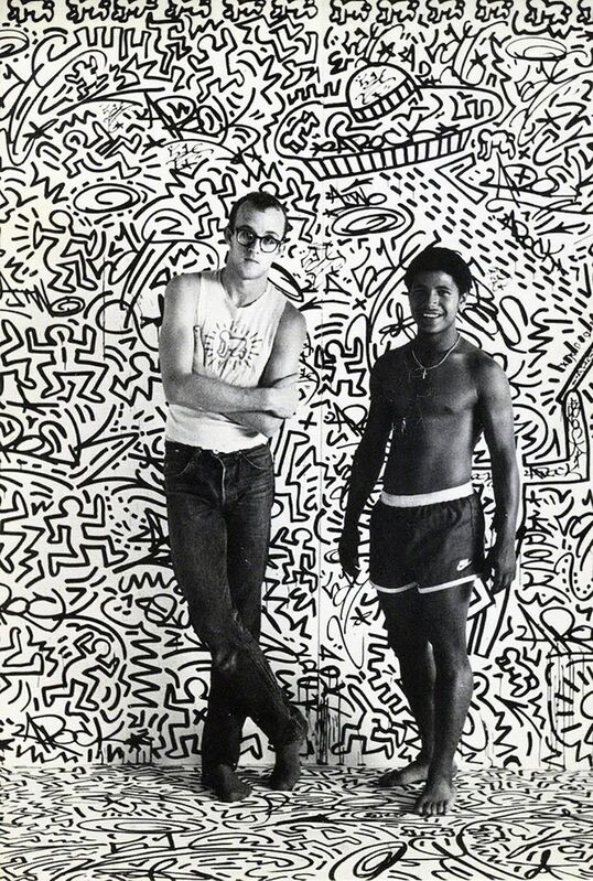 Keith Haring, ‘Keith Haring with LA2 (Tony Shafrazi announcement 1982)’, 1982, Ephemera or Merchandise, Offset printed announcement card, Lot 180 Gallery