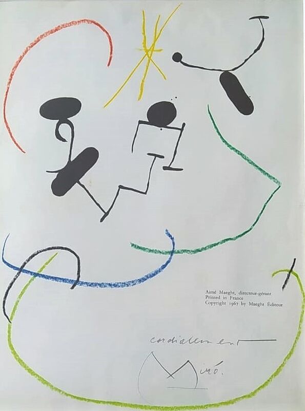 Joan Miró, ‘S.T.’, 1967, Drawing, Collage or other Work on Paper, Drawing on lithographic paper, Galería Atelier 