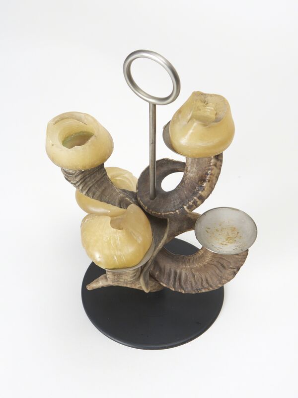 Carl Auböck, ‘Candle Holder’, 1950s, Design/Decorative Art, Mouflon horn, nickeled steel, Patrick Parrish Gallery