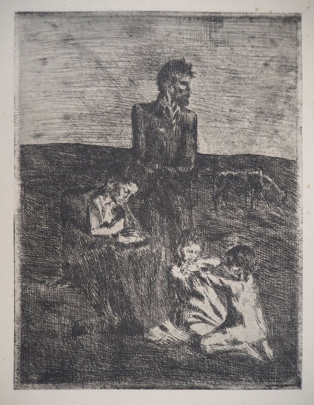 Pablo Picasso, ‘Les Saltimbanques: The Poor - Original etching, 1905’, 1905, Print, Etching, Plazzart