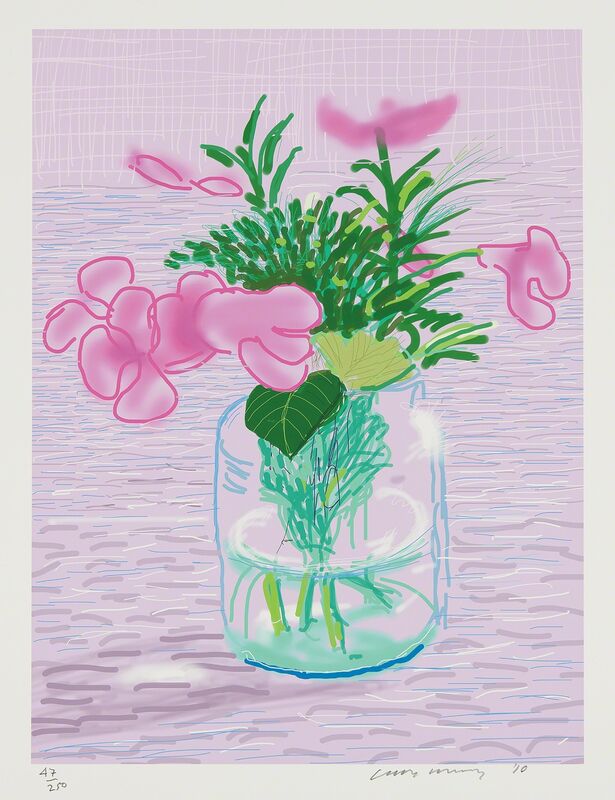 David Hockney, ‘Untitled (iPad drawing), from A Bigger Book, Art Edition A’, 2010/2016, Print, IPad drawing in colors, printed on archival paper, with full margins, contained in the original blue cloth-covered folio., Phillips
