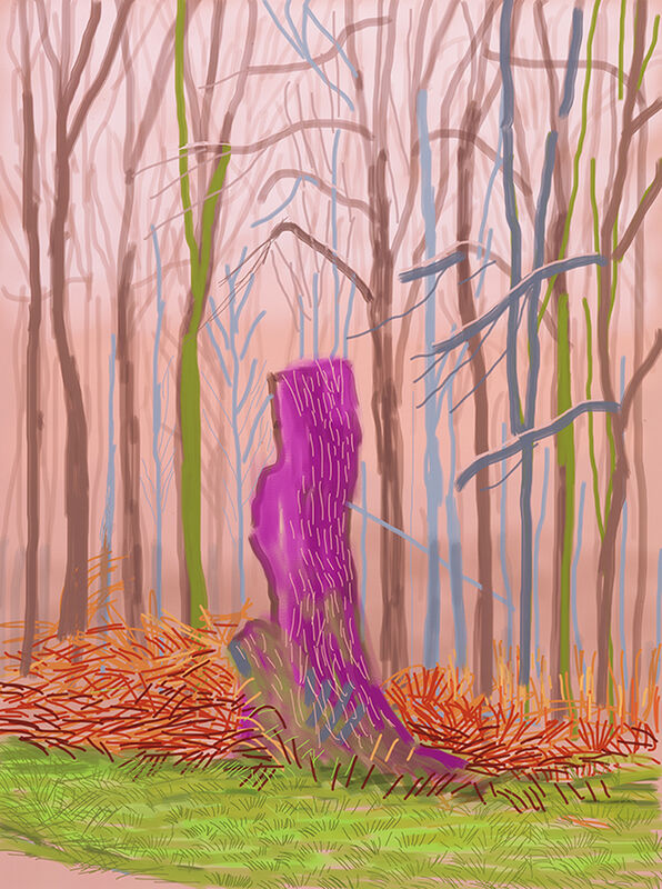 David Hockney, ‘The Arrival of Spring in Woldgate, East Yorkshire in 2011 (twenty eleven) 15 March 2011’, 2011, Print, IPad drawing printed on paper, DELAHUNTY