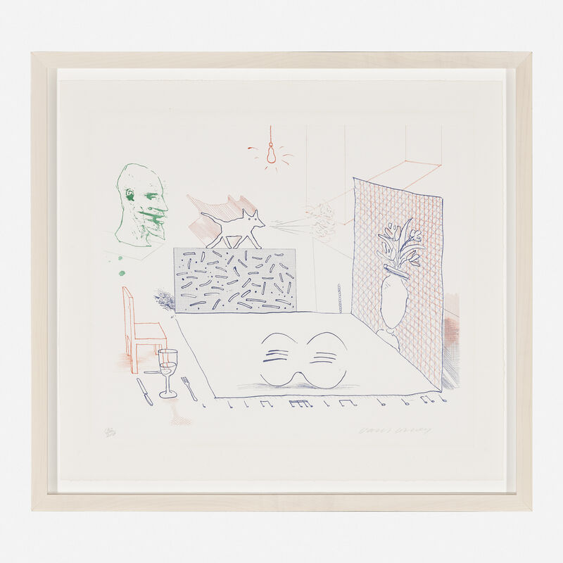 David Hockney, ‘Discord Merely Magnifies (from The Blue Guitar series)’, 1977, Print, Color etching and aquatint from two copper plates on white wove paper, Rago/Wright/LAMA