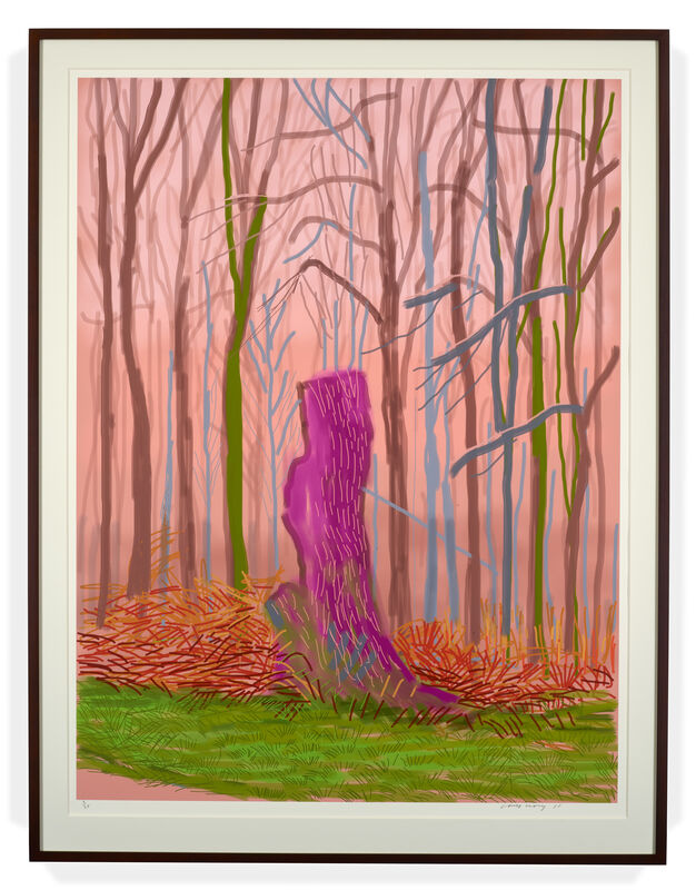 David Hockney, ‘The Arrival of Spring in Woldgate, East Yorkshire in 2011 (twenty eleven) 15 March 2011’, 2011, Print, IPad drawing printed on paper, DELAHUNTY