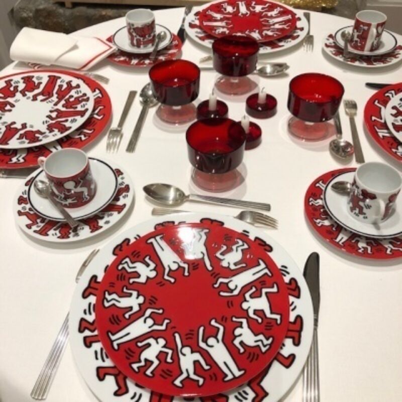 Keith Haring, ‘White on Red Plate’, 2018, Design/Decorative Art, Porcelain, Artware Editions