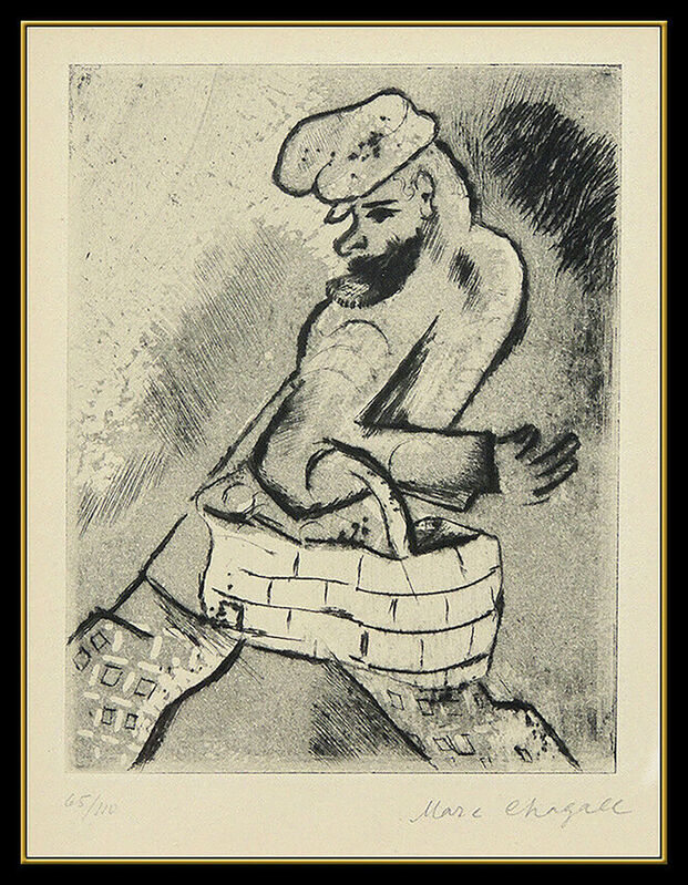 Marc Chagall, ‘Man with a Basket’, 1922, Print, Aquatint and Drypoint, Original Art Broker