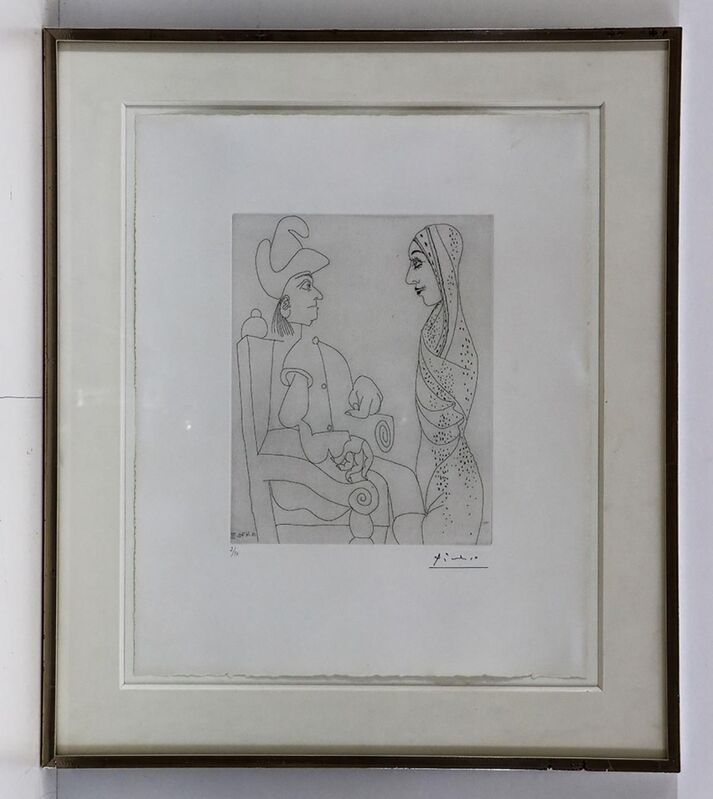 Pablo Picasso, ‘Conquistador et femme marocaine 12 Avril 1970 III’, 1978, Print, Etching on wove paper, Samhart Gallery