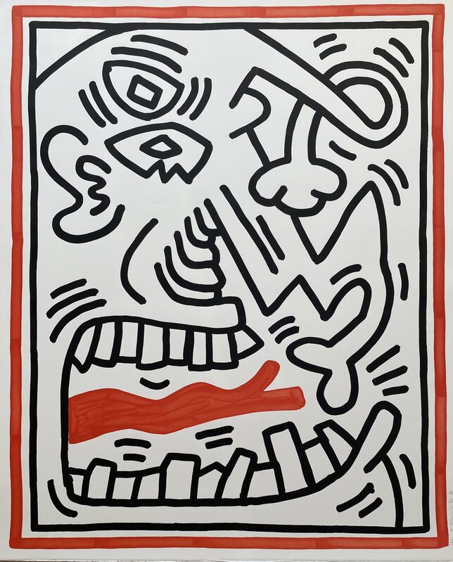 Keith Haring, ‘Untitled , from Three Lithographs (Red Tongue)’, 1985, Print, Lithograph in colors on Rives BFK paper, Fine Art Mia