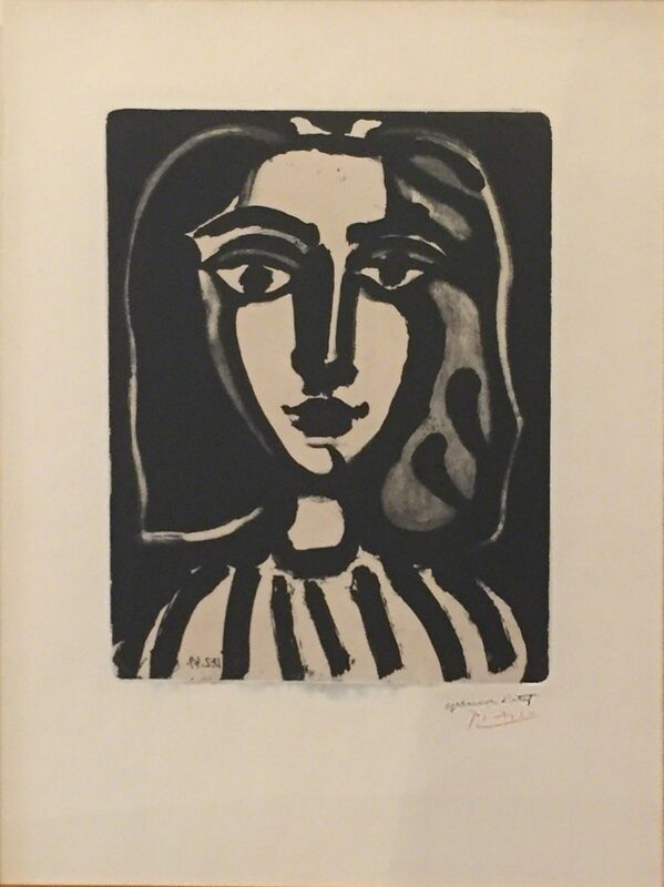 Pablo Picasso, ‘Jeune Femme ( B. 1836; M. 153; R. 457)’, 1949, Print, Lithograph in black on Chine appliqué over Arches wove paper., Off The Wall Gallery