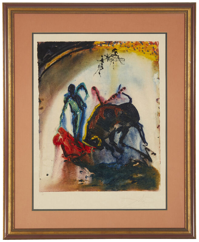 Salvador Dalí, ‘Tauromachie III Tauromachie V’, 1968, Print, Color lithograph with embossing on Japon Nacre paper under glass, John Moran Auctioneers