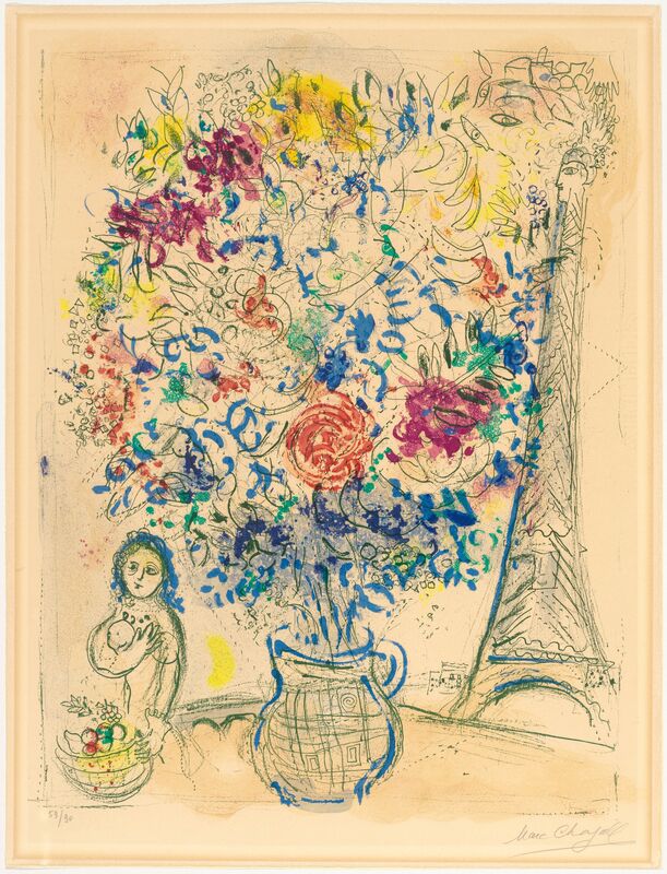Marc Chagall, ‘Bouquet à la Tour Eiffel’, 1958, Print, Colour lithograph, Koller Auctions