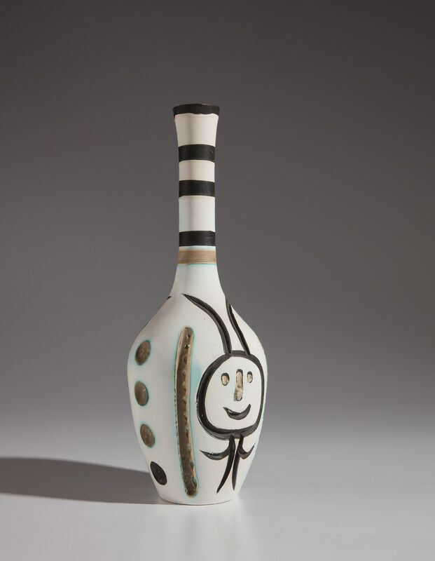 Pablo Picasso, ‘Engraved bottle (Bouteille gravée)’, 1954, Design/Decorative Art, White earthenware turned bottle, painted in colors, with brushed glaze, Phillips