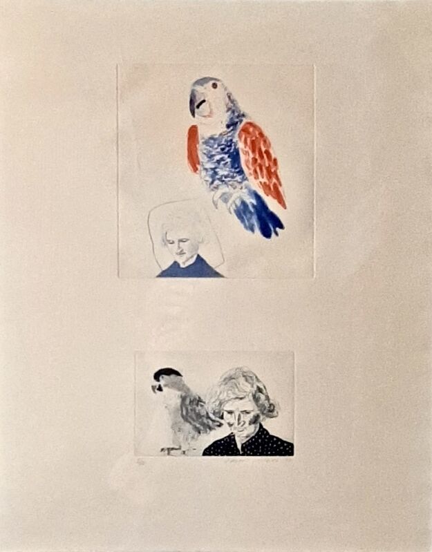 David Hockney, ‘My Mother with a Parrot’, 1974, Print, Etching and aquatint in colours on wove paper, Artsy x Capsule Auctions