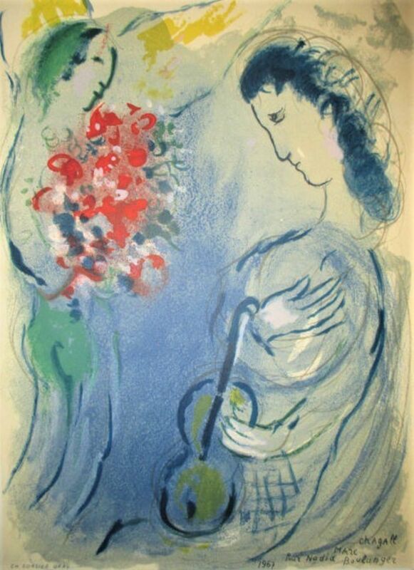 Marc Chagall, ‘L'ange au bouquet’, 1967, Print, Color lithograph on wove paper, Samhart Gallery