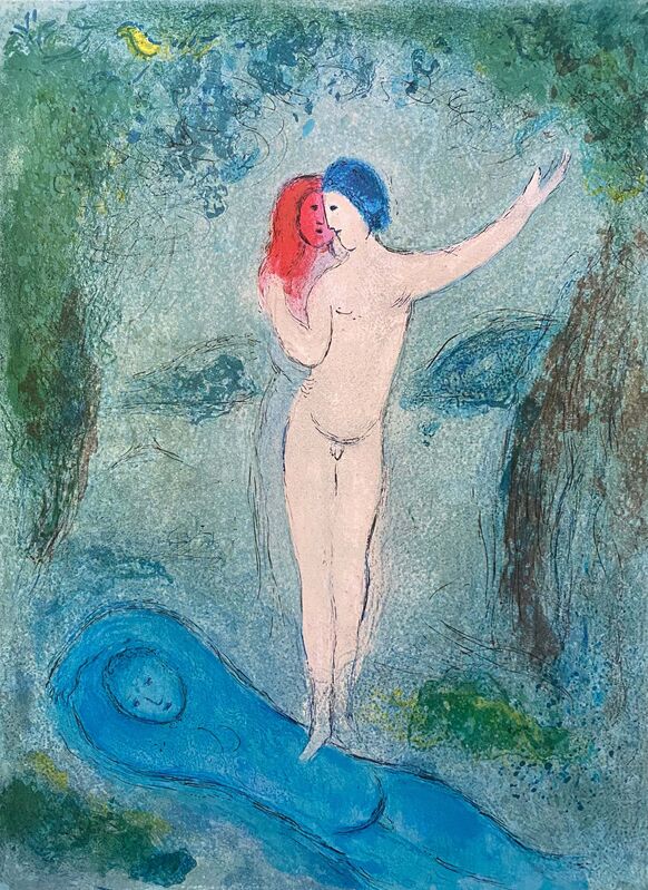 Marc Chagall, ‘“Le Baiser de Chloé (Chloe’s Kiss),” from Daphnis et Chloé (Cramer 46; Mourlot 330)’, 1977, Ephemera or Merchandise, Offset lithograph on wove paper, Art Commerce