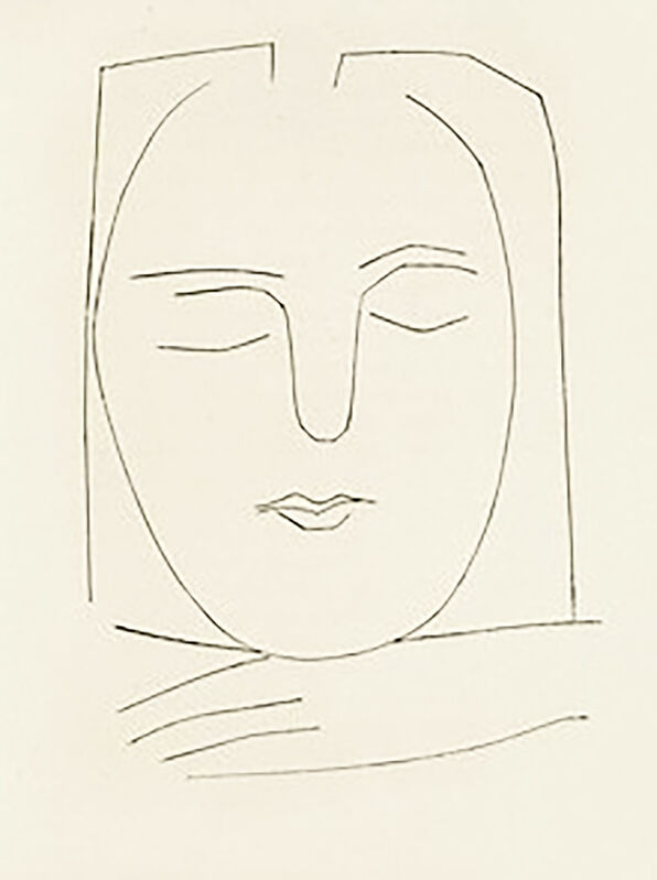 Pablo Picasso, ‘Oval Head of a Woman with Square Hair (Plate XX)’, 1949, Print, Original etching on Montval wove paper, Georgetown Frame Shoppe
