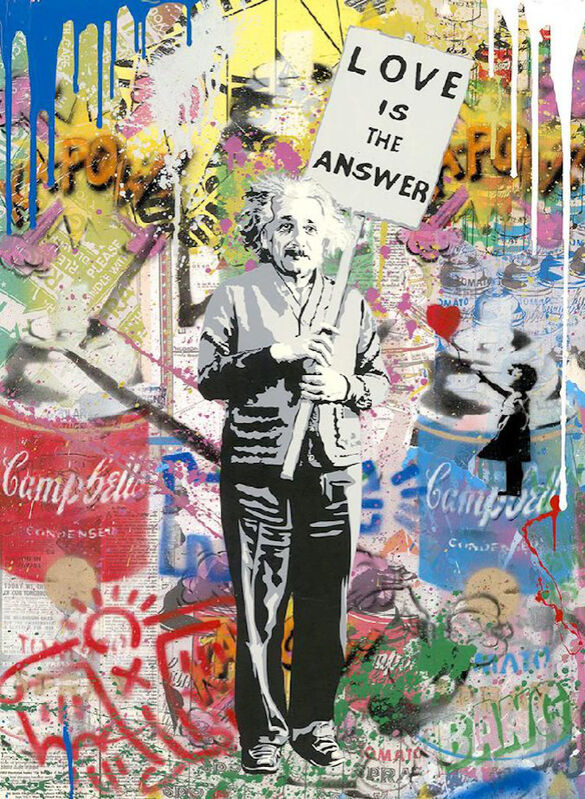 Mr. Brainwash, ‘Einstein’, 2020, Painting, Silkscreen and Mixed Media on Paper, Maddox Gallery