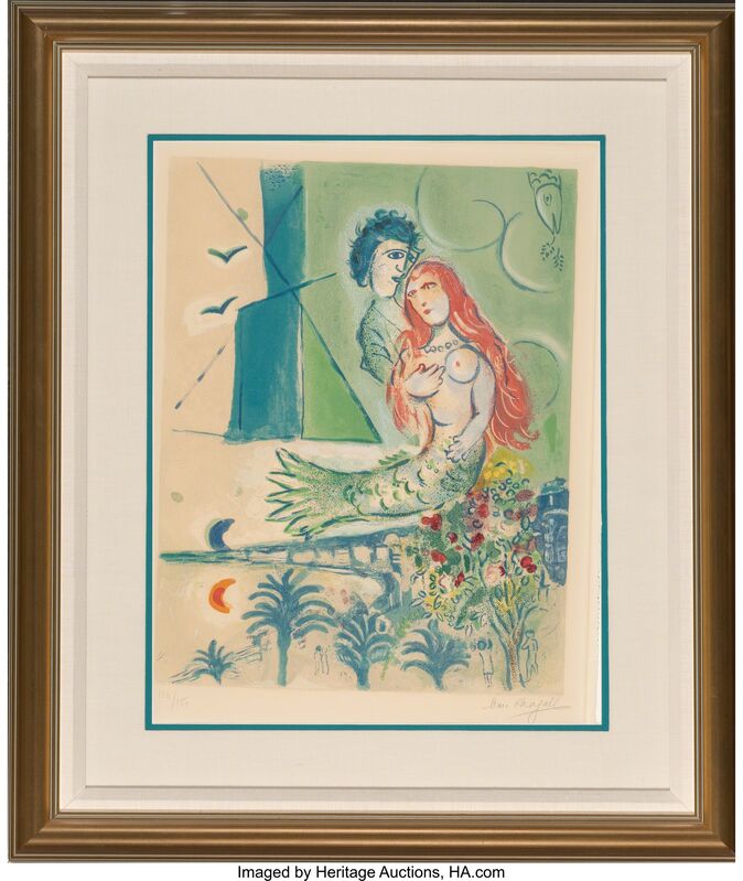 Marc Chagall, ‘Sirène au Poète’, 1967, Print, Lithograph in colors on Arches paper, Heritage Auctions