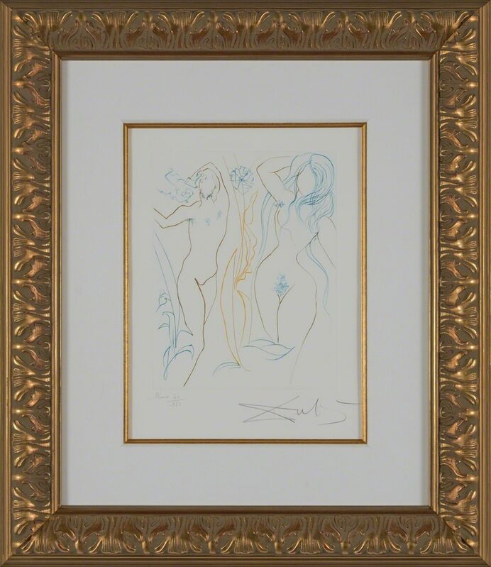 Salvador Dalí, ‘Adam and Eve (Le Paradis Perdu, Plate I)’, 1974, Print, Hand-signed engraving, Martin Lawrence Galleries