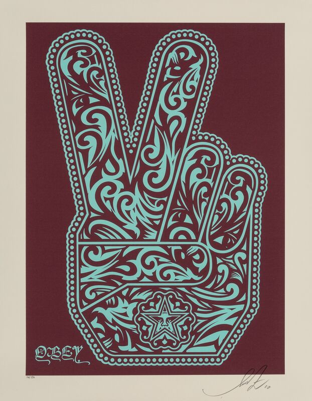Shepard Fairey, ‘Vivi La Revolucion, Peace Elephant, and Peace Fingers (set of 3)’, 2010, Print, Screenprints in colors on Rives Heavyweight Cotton paper, Heritage Auctions