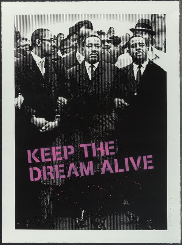 Mr. Brainwash, ‘Keep the Dream Alive (Pink)’, 2018, Print, Screenprint in colors with hand-embellishments on Archival Art paper, Heritage Auctions