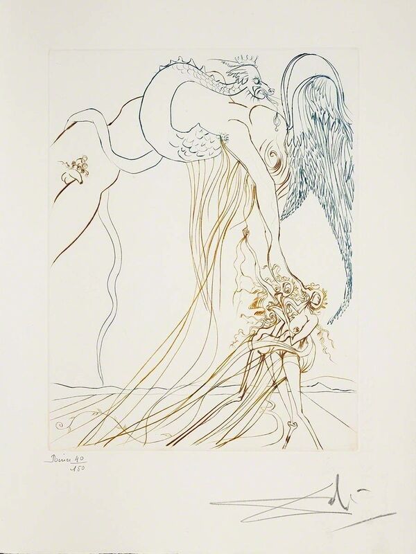 Salvador Dalí, ‘The Temptation (Le Paradis Perdu, Plate C)’, 1974, Print, Hand-signed engraving, Martin Lawrence Galleries