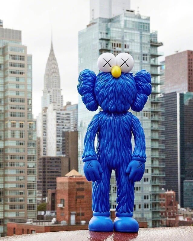 KAWS, ‘BFF Vinyl Blue (MOMA Exclusive)’, 2017, Sculpture, Exclusive limited edition painted cast vinyl multiple blue. brand new in original box., Alpha 137 Gallery Gallery Auction