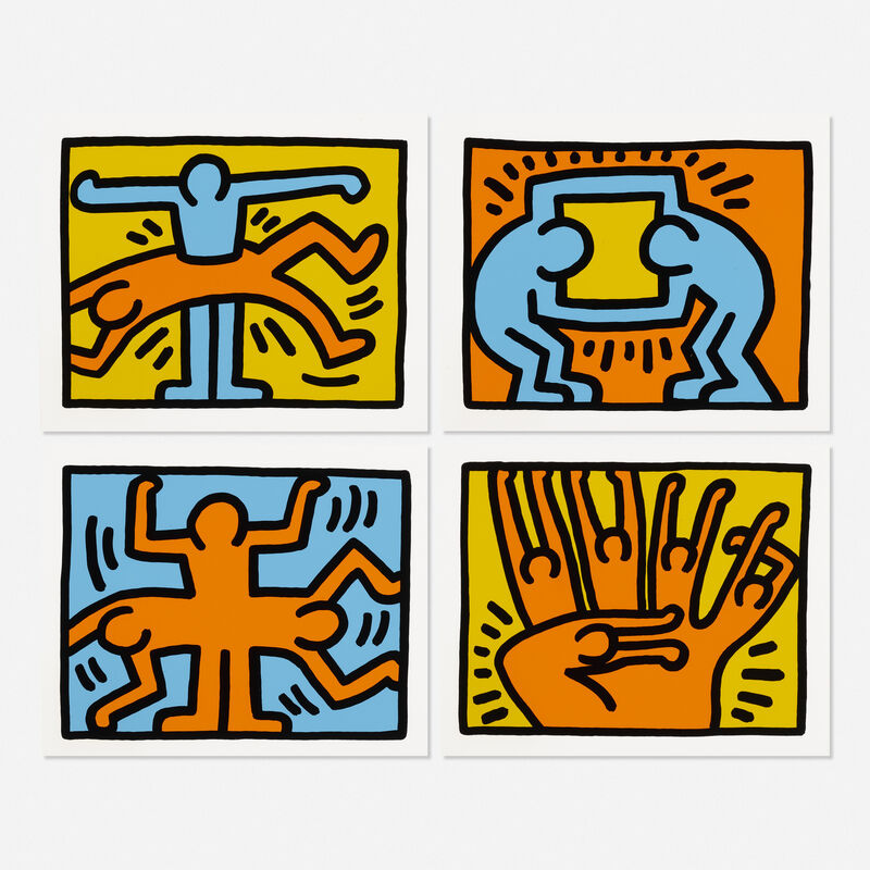 Keith Haring, ‘Pop Shop VI (four works)’, 1989, Print, Screenprint in colors, Rago/Wright/LAMA