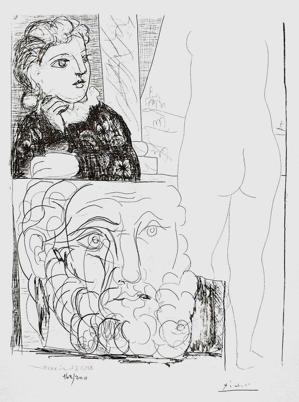 Pablo Picasso, ‘Young Girl with Drawing of Male Head’, 1990, Reproduction, Lithograph on wove paper, Art Commerce