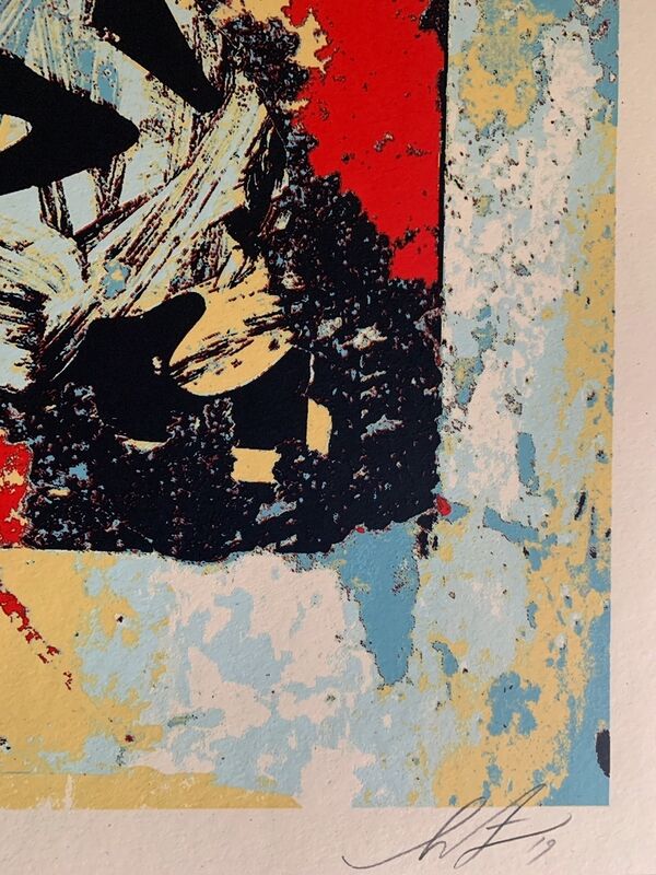 Shepard Fairey, ‘Shepard Fairey Print Enhanced Disintegration (Red) Obey Giant 2019’, 2019, Print, Screenprint on cream Speckle Tone Paper, New Union Gallery