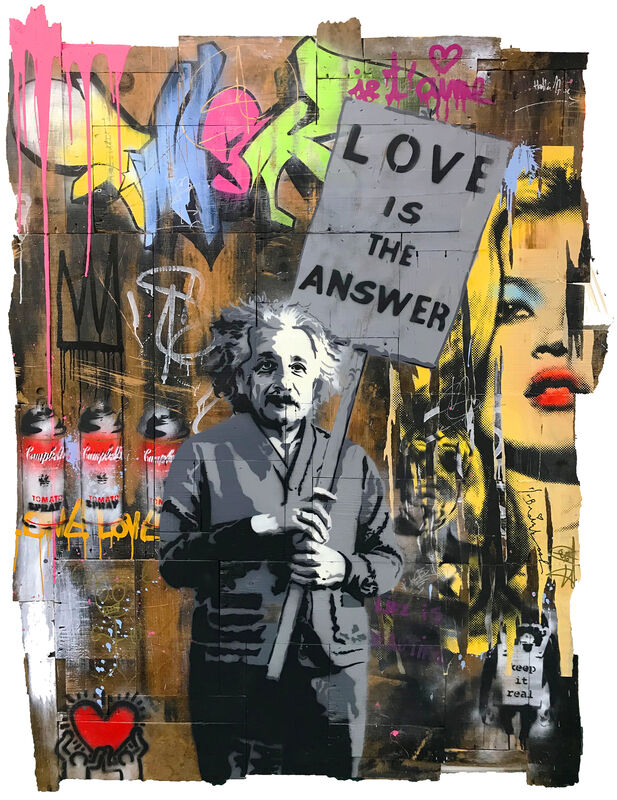 Mr. Brainwash, ‘LOVE IS THE ANSWER (EINSTEIN)’, 2012, Painting, MIXED MEDIA ON WOOD PANELS, Gallery Art