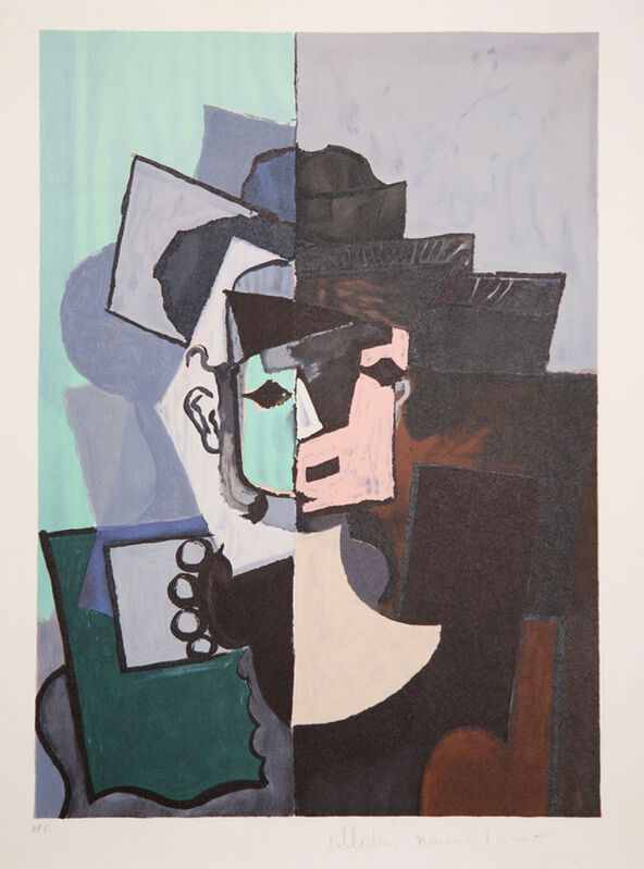 Pablo Picasso, ‘Portrait de Face sur Fond Rose et Vert, 1917’, 1979-1982, Print, Lithograph on Arches paper, RoGallery
