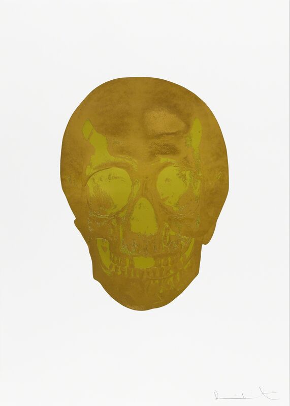 Damien Hirst, ‘Death Or Glory European Gold/Oriental Gold Glorious Skull ’, 2011, Print, 2 colour foil block on 300gsm Arches 88 archival paper, Paul Stolper Gallery