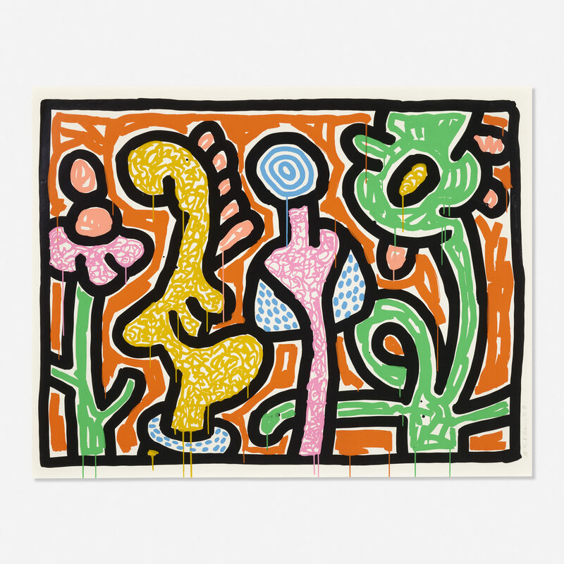 Keith Haring, ‘Flowers IV’, 1990, Print, Screenprint in colors on Coventry paper, Rago/Wright/LAMA
