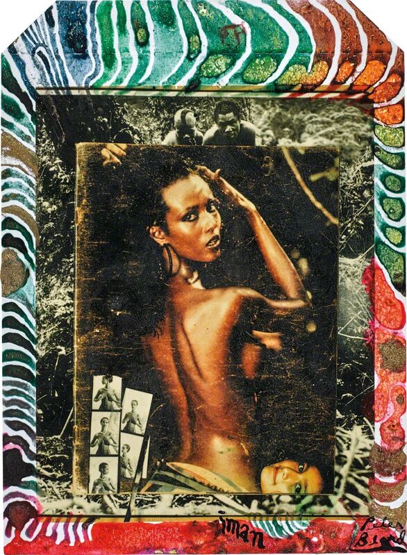 Peter Beard, ‘Iman at Hoggers, Kenya’, 1984, 1985, executed later, Photography, Unique Polaroid print with ink and paint, Phillips