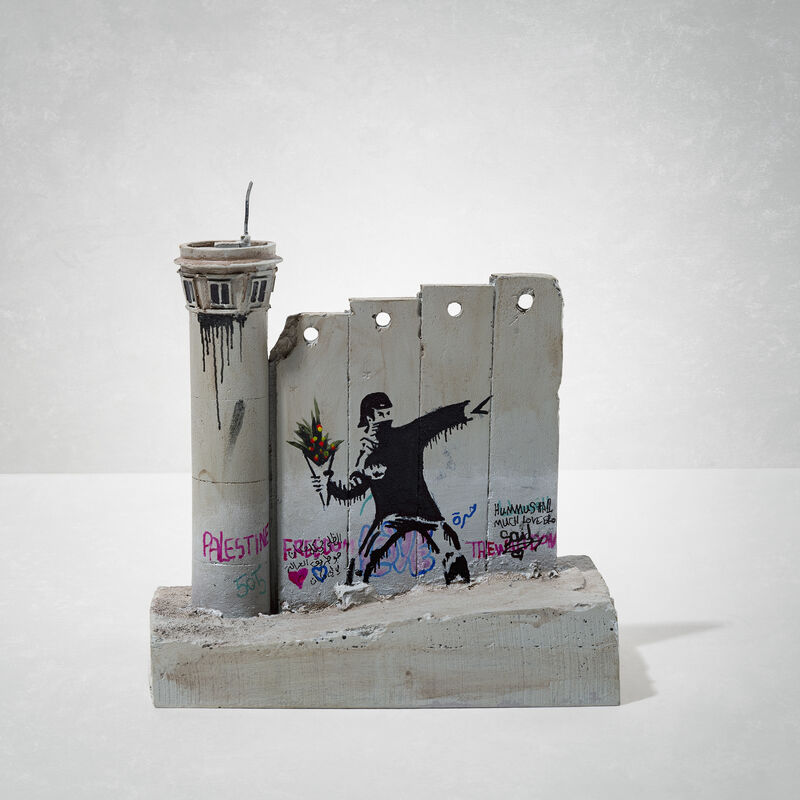 Banksy, ‘Walled Off Hotel - Four-Part Souvenir Wall Section With Watch Tower (Flower Thrower)’, Ephemera or Merchandise, Hand-painted resin sculpture, Tate Ward Auctions