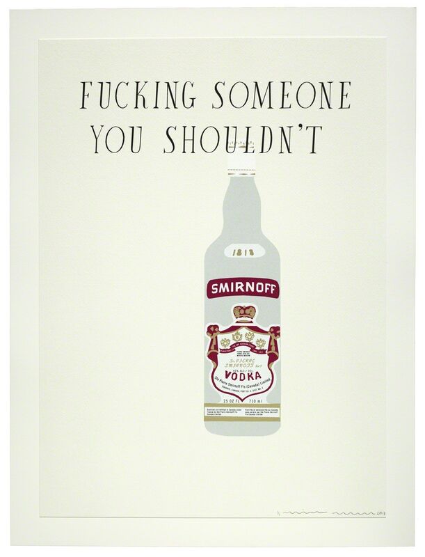 Matthew Brannon, ‘Fucking Someone You Shouldn't’, 2013, Print, Silkscreen and hand painted acrylic on paper, Casey Kaplan