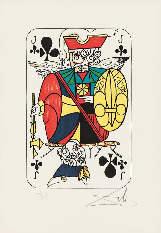 Salvador Dalí, ‘Four Images of Club Cards from the suite Playing Cards’, 1972, Print, Color lithographs on paper, Skinner