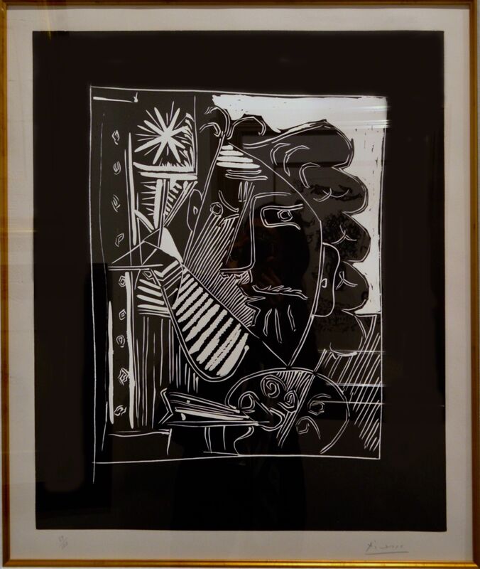 Pablo Picasso, ‘Le Peintre A La Palette ’, 1963, Print, Linocut on Arches paper., Off The Wall Gallery