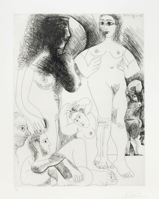 Pablo Picasso, ‘Odalisques avec deux hommes rêvant, from La Série 347’, 1968, Print, Etching on Rives paper, Christie's